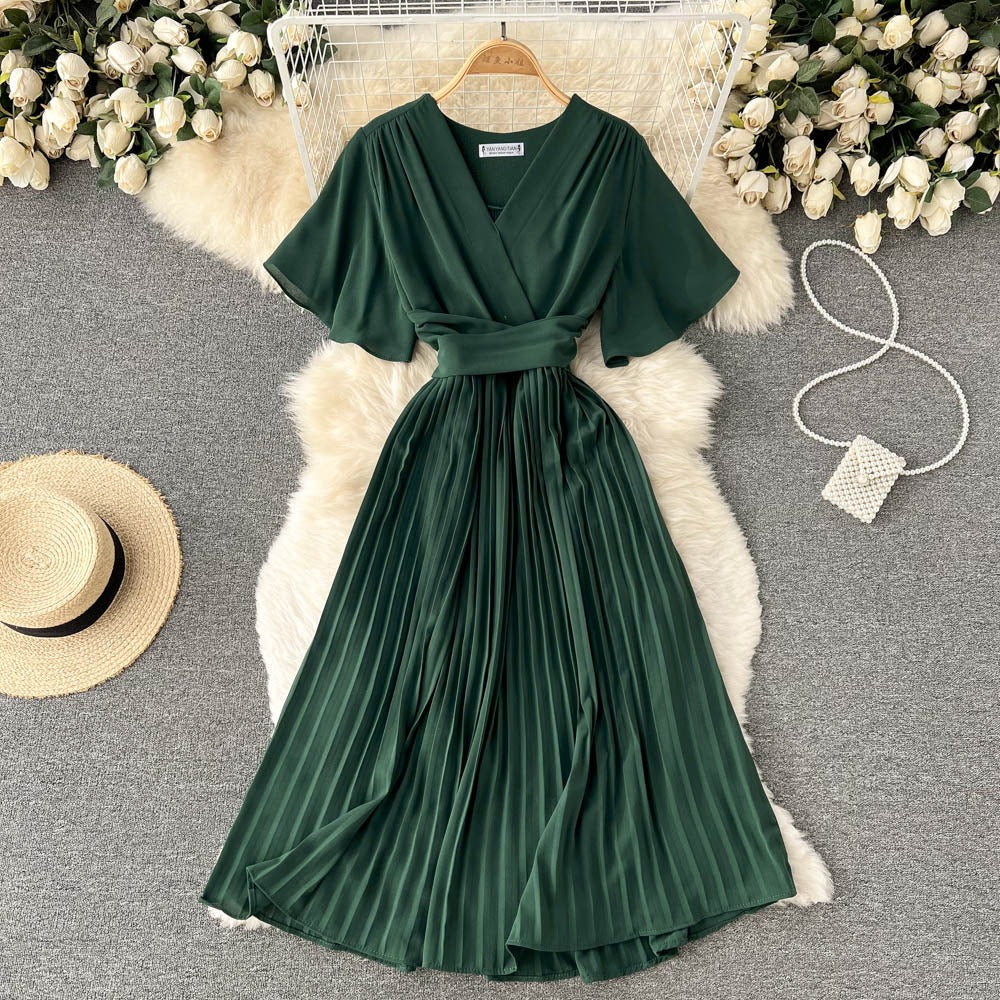 Hallie Pleated Chiffon Dress – All Pretty Girls